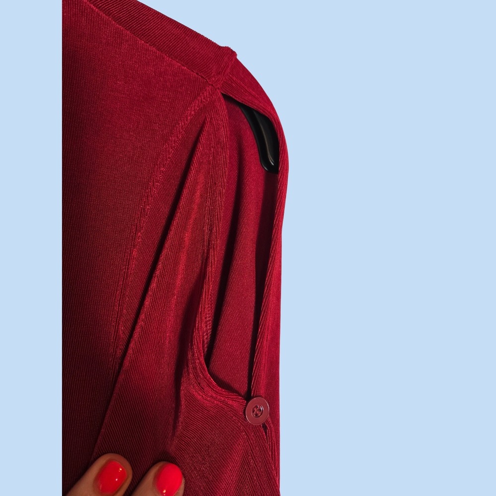 Travelers by Chicos Red Stretchy Slitted Sleeve Shift Dress Size 1 US 8-10 - Picture 4 of 11